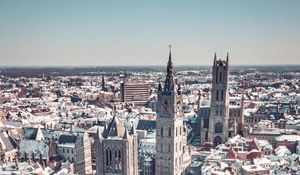 Preview wallpaper city, aerial view, buildings, old, architecture