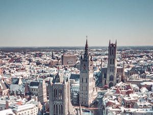 Preview wallpaper city, aerial view, buildings, old, architecture
