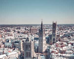 Preview wallpaper city, aerial view, buildings, old, architecture