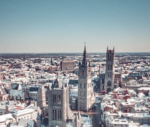 Preview wallpaper city, aerial view, buildings, old, architecture