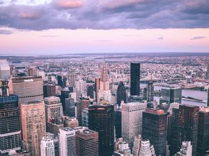 Preview wallpaper city, aerial view, buildings, cityscape, metropolis, new york