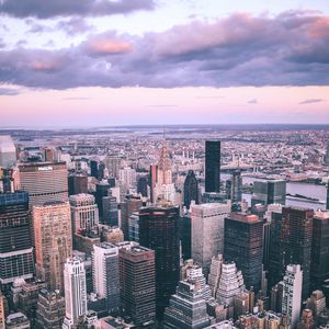 Preview wallpaper city, aerial view, buildings, cityscape, metropolis, new york