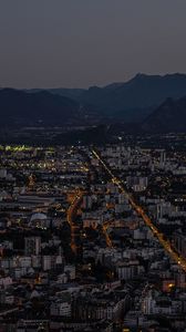Preview wallpaper city, aerial view, buildings, mountains, grenoble, france