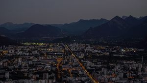 Preview wallpaper city, aerial view, buildings, mountains, grenoble, france