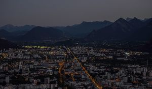 Preview wallpaper city, aerial view, buildings, mountains, grenoble, france