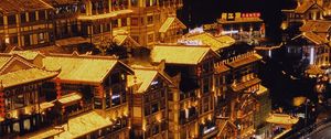 Preview wallpaper city, aerial view, buildings, architecture, road, cars