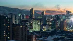 Preview wallpaper city, aerial view, buildings, cityscape, twilight