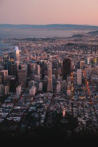 Preview wallpaper city, aerial view, buildings, twilight, cityscape