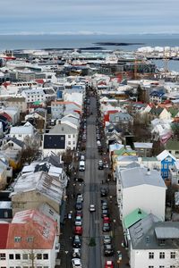 Preview wallpaper city, aerial view, buildings, road, cityscape