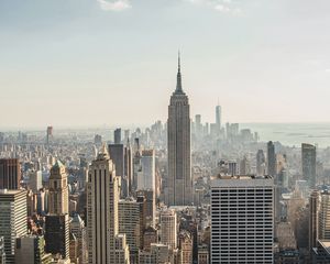 Preview wallpaper city, aerial view, buildings, cityscape, new york