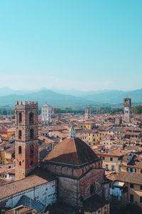 Preview wallpaper city, aerial view, buildings, towers, roofs, architecture