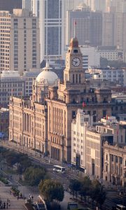Preview wallpaper city, aerial view, buildings, chapel, architecture