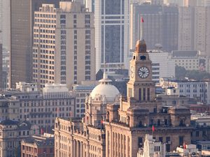 Preview wallpaper city, aerial view, buildings, chapel, architecture