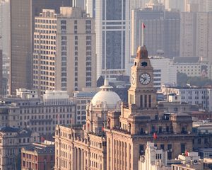 Preview wallpaper city, aerial view, buildings, chapel, architecture