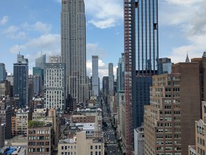 Preview wallpaper city, aerial view, buildings, architecture, road