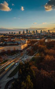 Preview wallpaper city, aerial view, buildings, trees, architecture