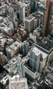 Preview wallpaper city, aerial view, buildings, metropolis, new york