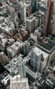 Preview wallpaper city, aerial view, buildings, metropolis, new york