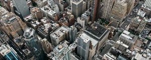 Preview wallpaper city, aerial view, buildings, metropolis, new york