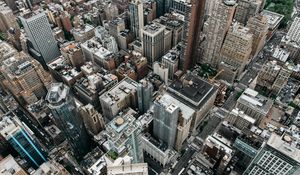 Preview wallpaper city, aerial view, buildings, metropolis, new york