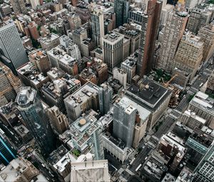 Preview wallpaper city, aerial view, buildings, metropolis, new york