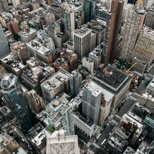 Preview wallpaper city, aerial view, buildings, metropolis, new york