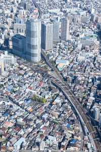 Preview wallpaper city, aerial view, buildings, road