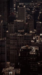 Preview wallpaper city, aerial view, buildings, architecture, dark