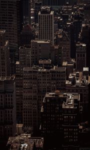 Preview wallpaper city, aerial view, buildings, architecture, dark