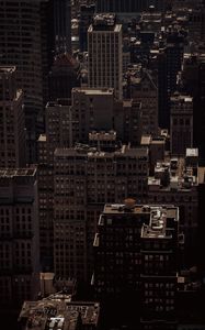 Preview wallpaper city, aerial view, buildings, architecture, dark