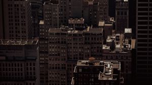 Preview wallpaper city, aerial view, buildings, architecture, dark