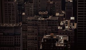 Preview wallpaper city, aerial view, buildings, architecture, dark