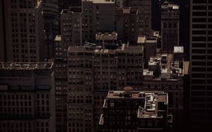 Preview wallpaper city, aerial view, buildings, architecture, dark