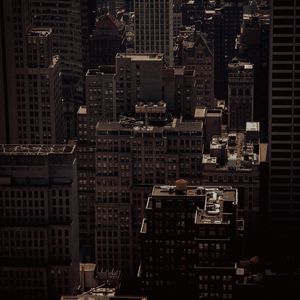 Preview wallpaper city, aerial view, buildings, architecture, dark