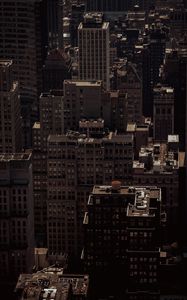 Preview wallpaper city, aerial view, buildings, metropolis, architecture, new york, manhattan