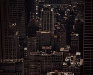 Preview wallpaper city, aerial view, buildings, metropolis, architecture, new york, manhattan