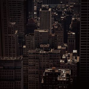 Preview wallpaper city, aerial view, buildings, metropolis, architecture, new york, manhattan