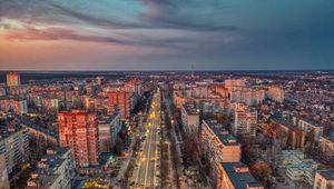 Preview wallpaper city, aerial view, buildings, overview, panorama