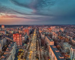 Preview wallpaper city, aerial view, buildings, overview, panorama