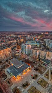 Preview wallpaper city, aerial view, buildings, skyline, overview