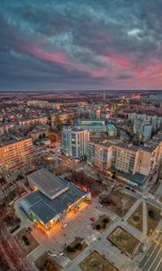 Preview wallpaper city, aerial view, buildings, skyline, overview