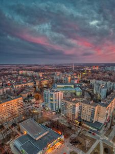 Preview wallpaper city, aerial view, buildings, skyline, overview