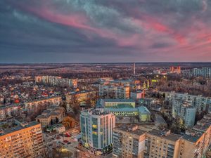 Preview wallpaper city, aerial view, buildings, skyline, overview