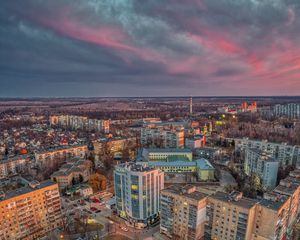 Preview wallpaper city, aerial view, buildings, skyline, overview
