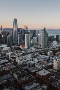 Preview wallpaper city, aerial view, buildings, bridge, cityscape