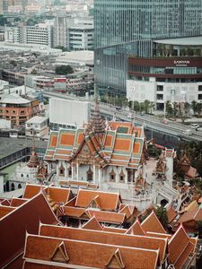 Preview wallpaper city, aerial view, buildings, architecture, oriental