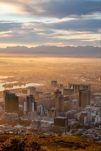 Preview wallpaper city, aerial view, buildings, mountains