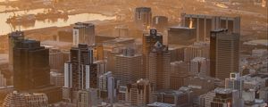 Preview wallpaper city, aerial view, buildings, mountains