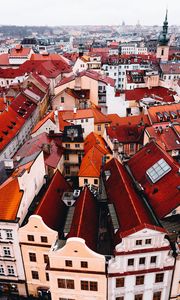 Preview wallpaper city, aerial view, buildings, roofs, overview