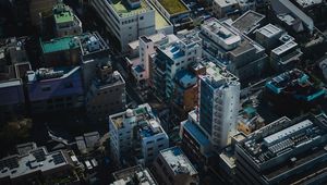 Preview wallpaper city, aerial view, buildings, height, overview
